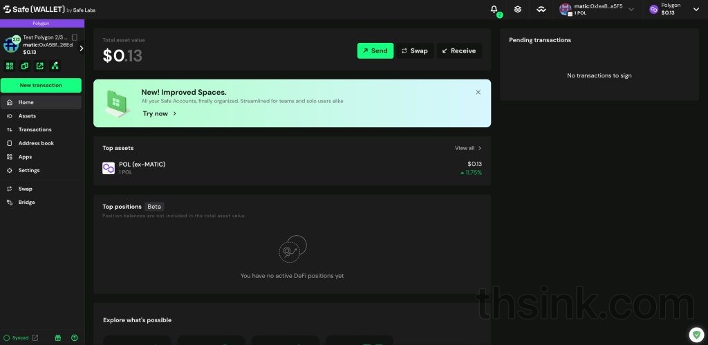 图片[3]-记录一次使用app.safe.global创建EVM链多签钱包并简单使用-THsInk